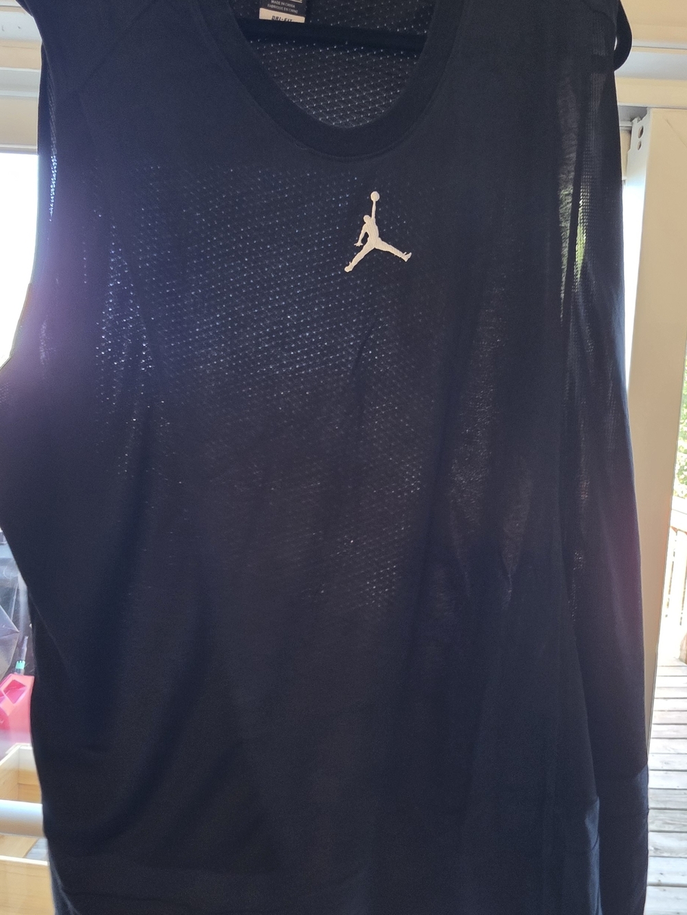 Jordan Black Mesh Athletic Tank with White Jumpman Logo 4xl
